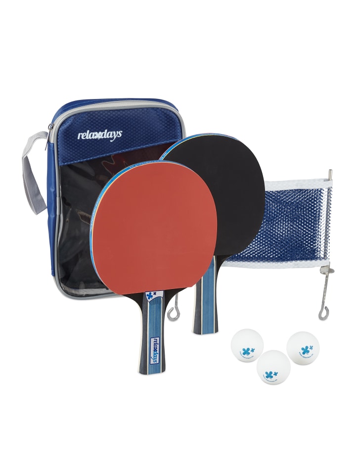 relaxdays 9tlg. Tischtennis Set in Schwarz/ Rot günstig kaufen onesize