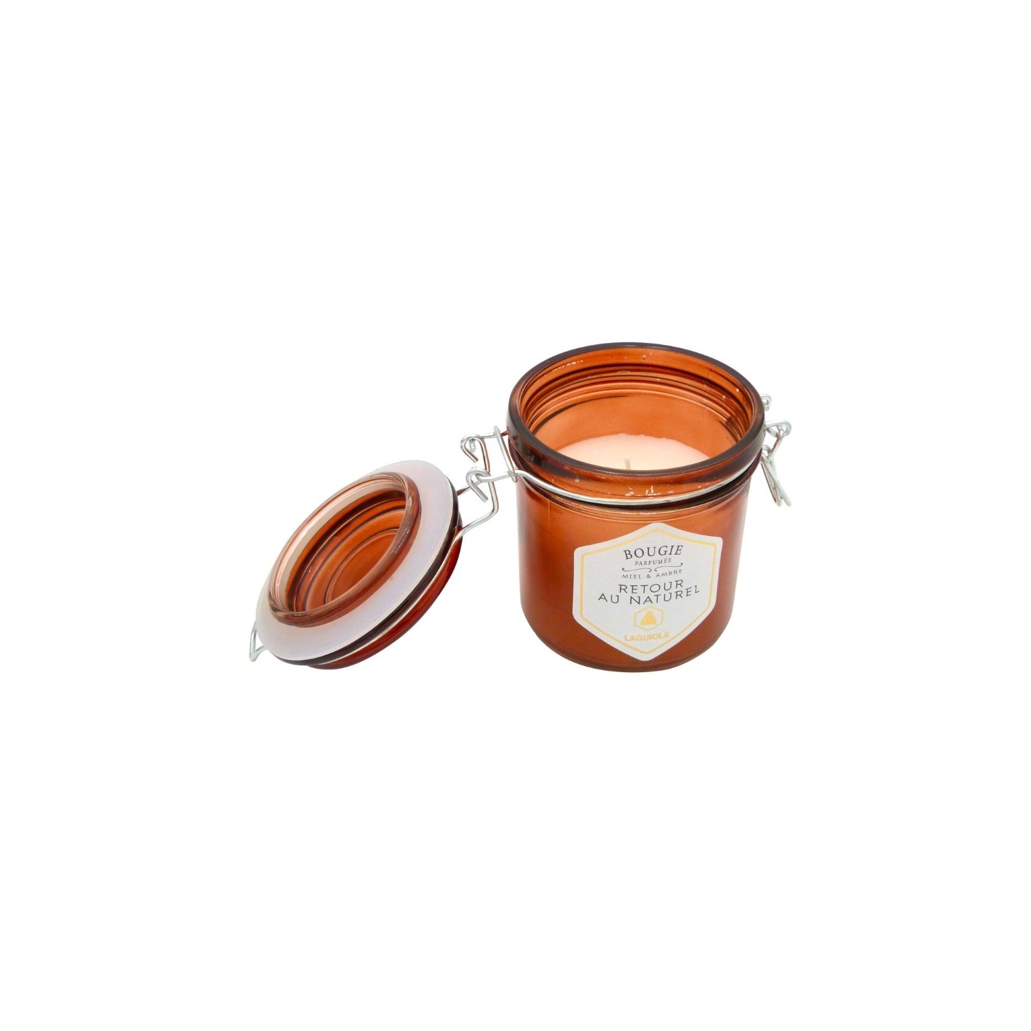 Sviečka Guiole - Návrat k prírode, uzáver na pántoch, vôňa jantáru a medu, 150 g