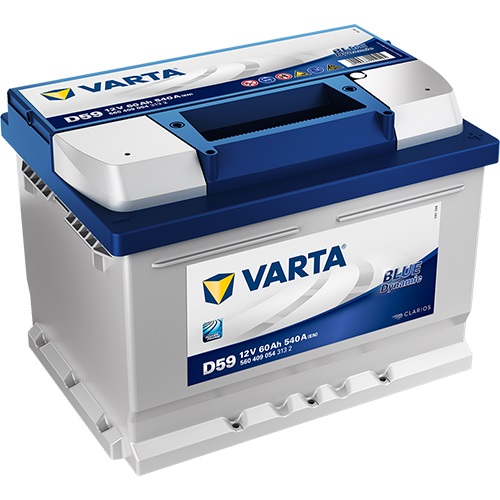 VARTA Blue Dynamic 5604090543132 Autobatterien, D59, 12 V, 60 Ah, 540 A