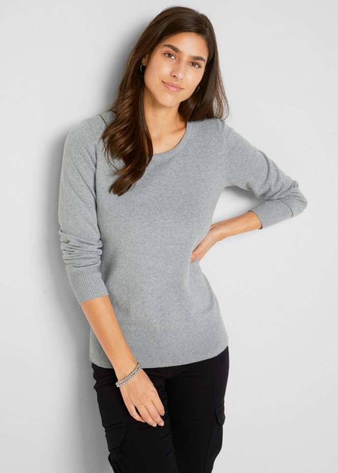 Basic Pullover mit recycelter Baumwolle