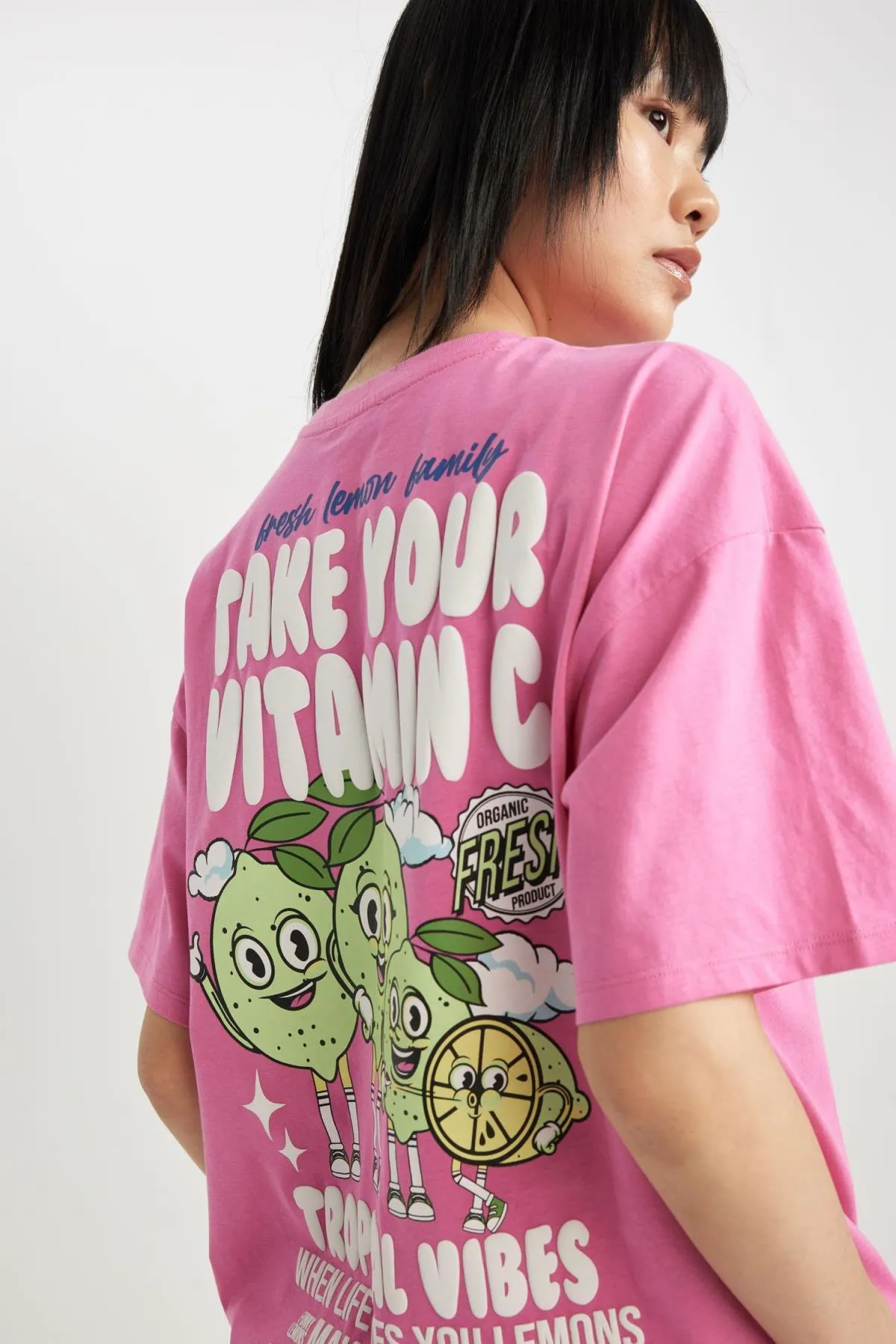 DeFacto  Unisex Cooles Oversize-T-Shirt mit Rückenaufdruck, kurzärmelig, B7047ax24sm