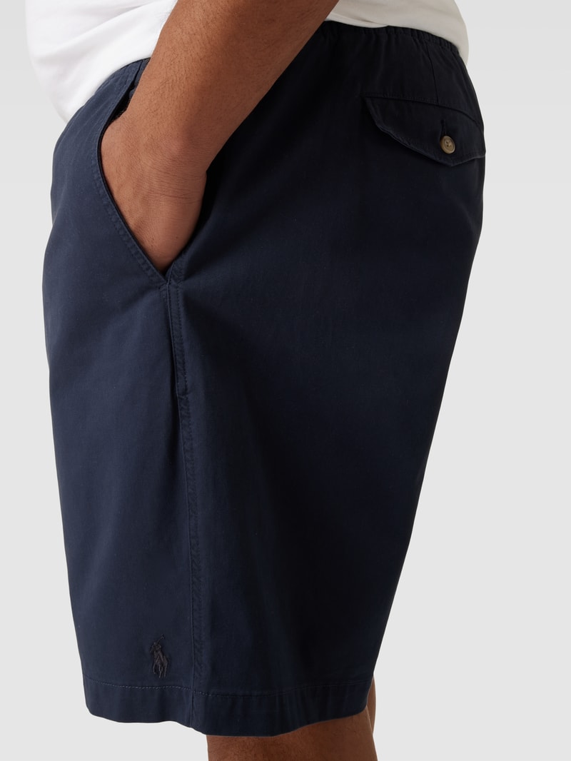 PLUS SIZE Bermuda mit Label-Stitching Modell 'PREPSTERS' in marineblau