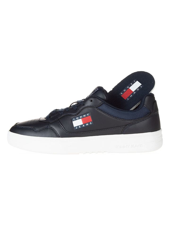 Tommy Hilfiger Shoes Leder-Sneakers in Schwarz günstig kaufen