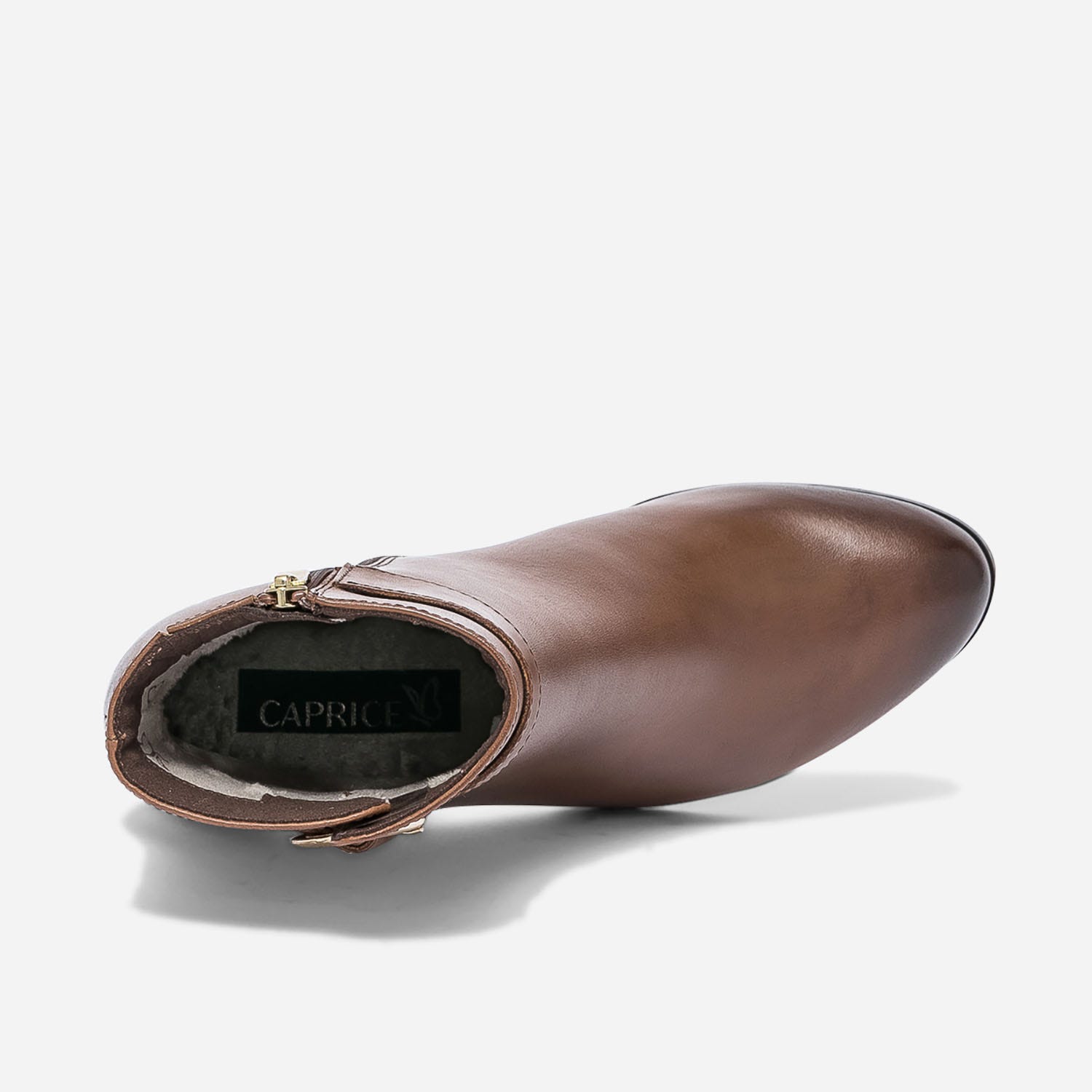 Boots CAPRICE cognac en cuir à talon
