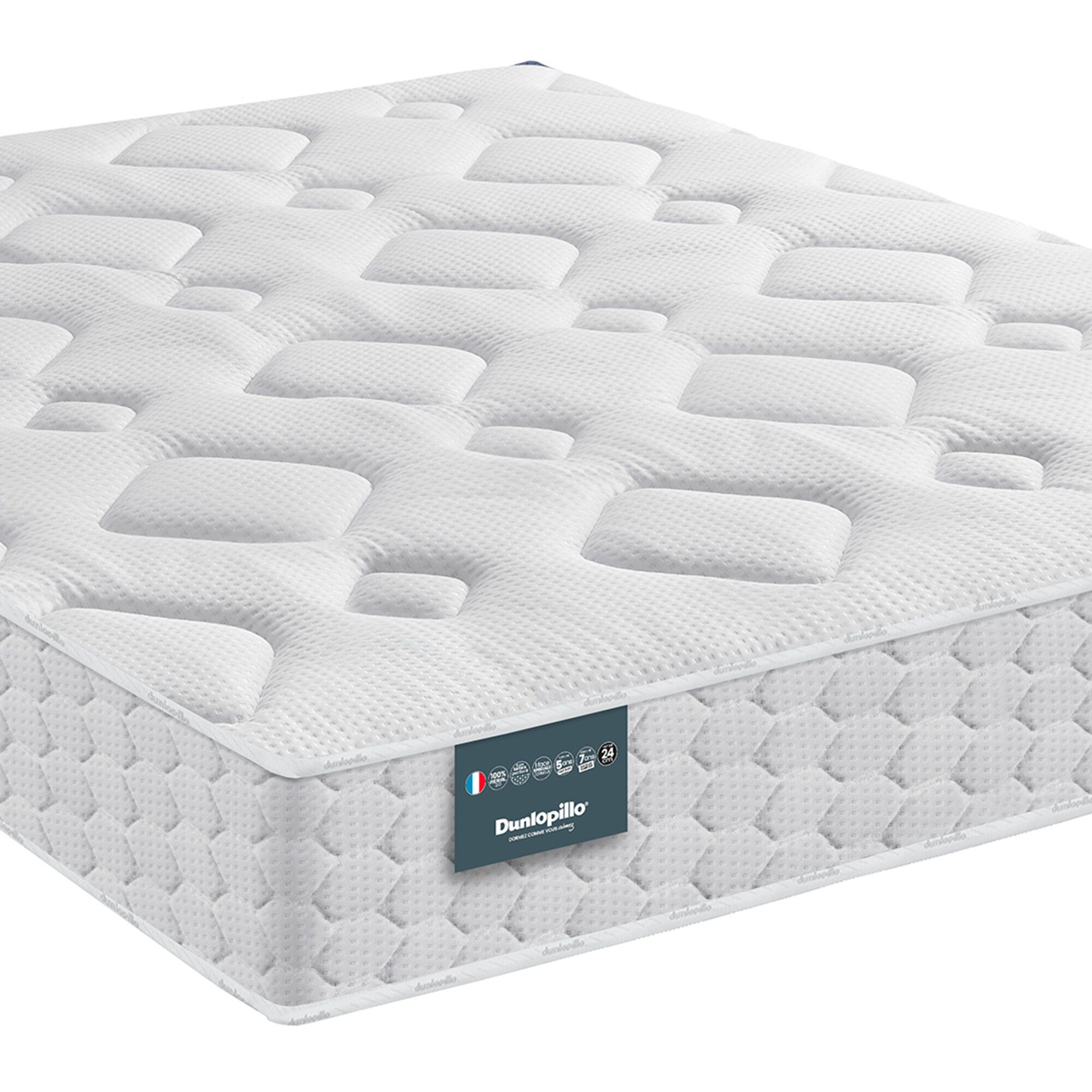 Matelas mousse + latex Dunlopillo Aérial haut. 24 cm, confort ferme