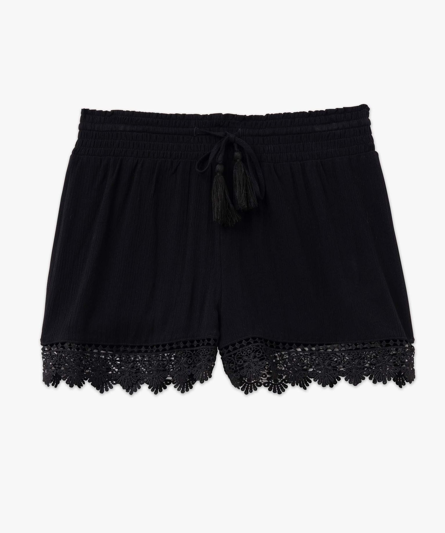 Short de plage femme avec finitions brodées noir | GEMO