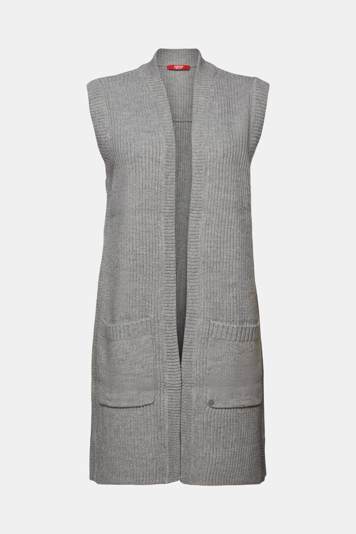 Recycelt: Langer ärmelloser Cardigan