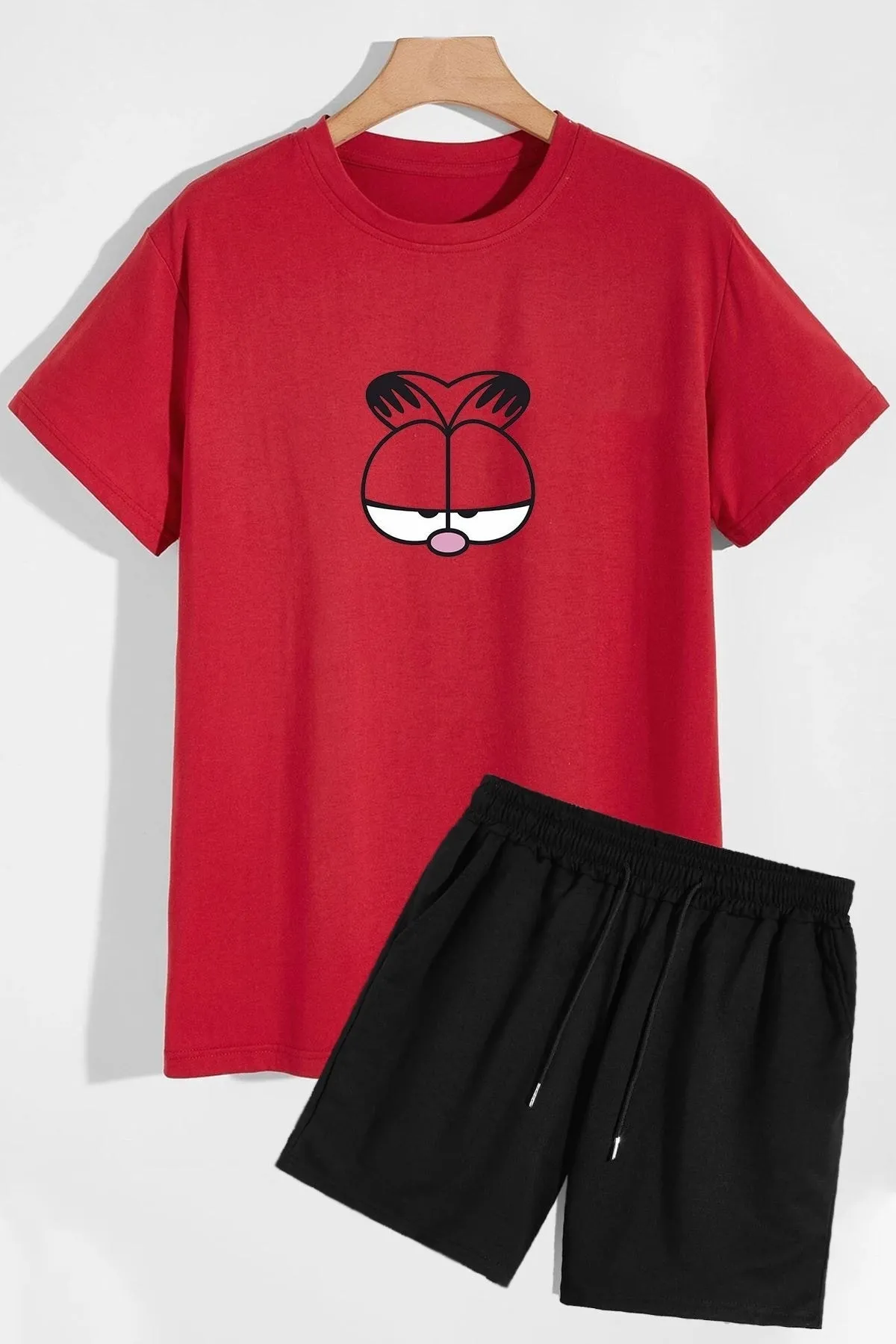 trendypassion  Garfield Shorts T-Shirt-Trainingsanzug-Set