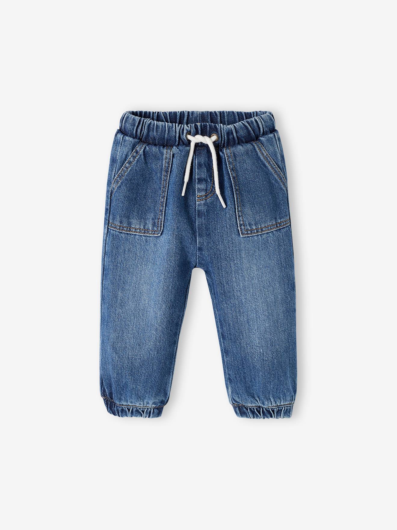 Pantalon en denim bébé coupe jogging stone