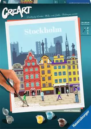 CreArt Farbenfrohes Stockholm - Malen nach Zahlen für Erwachsene