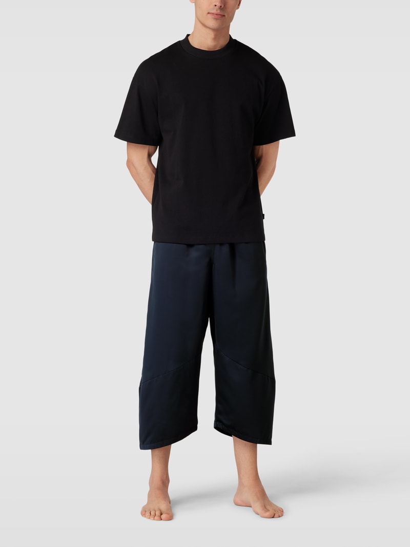 Pyjama-Hose mit Label-Detail Modell 'DELUXE' in dunkelblau