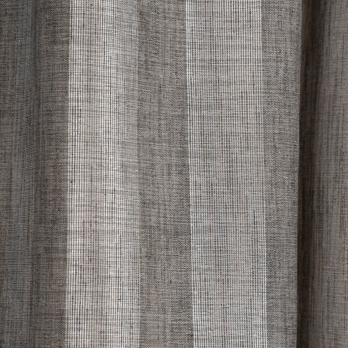 Meterware Rasch Textil Stores Shine Längsstreifen Leinenstruktur grau silber 30, halbtransparent, Kunstfaser, überbreit