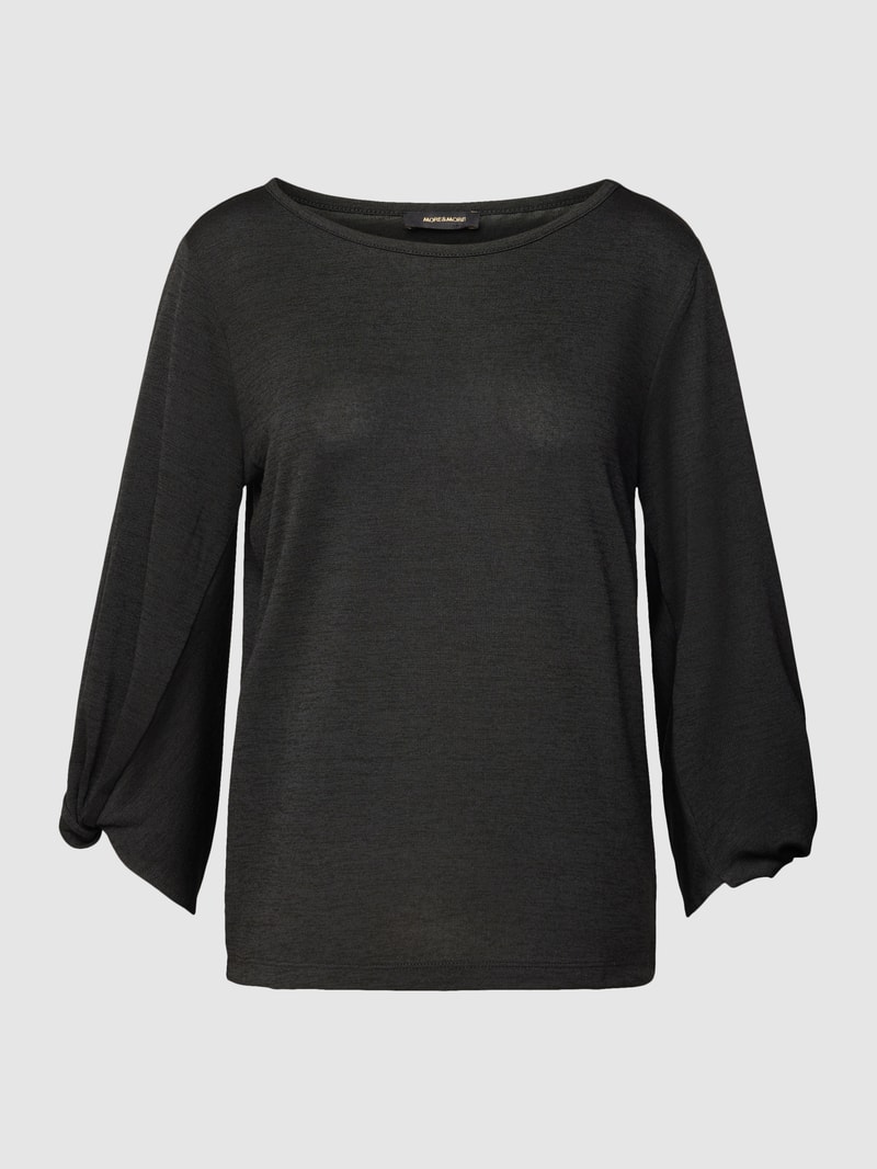 Longsleeve aus Viskose-Mix mit Rundhalsausschnitt in schwarz