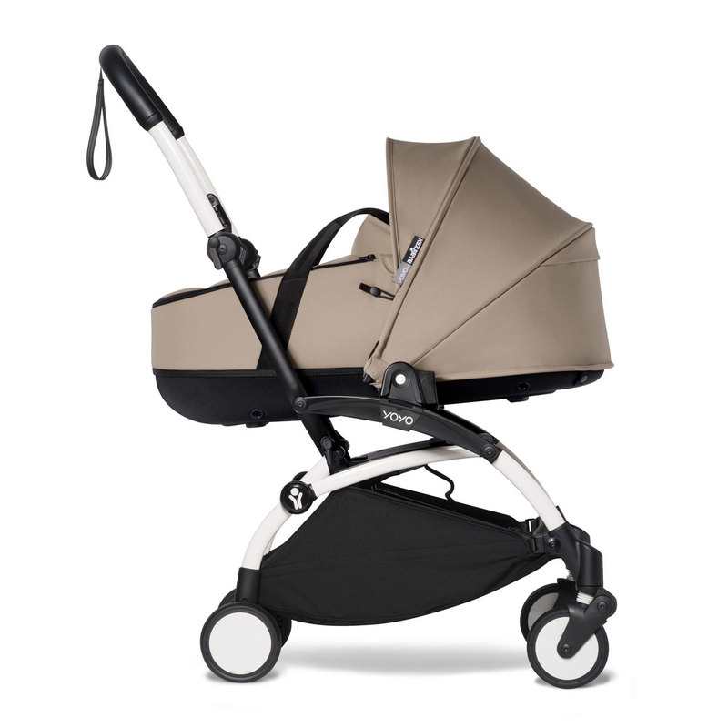 Poussette Yoyo2 4 roues châssis blanc nacelle taupe Babyzen