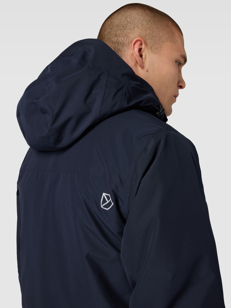 Jacke mit Label-Details Modell 'STEFAN' in marineblau