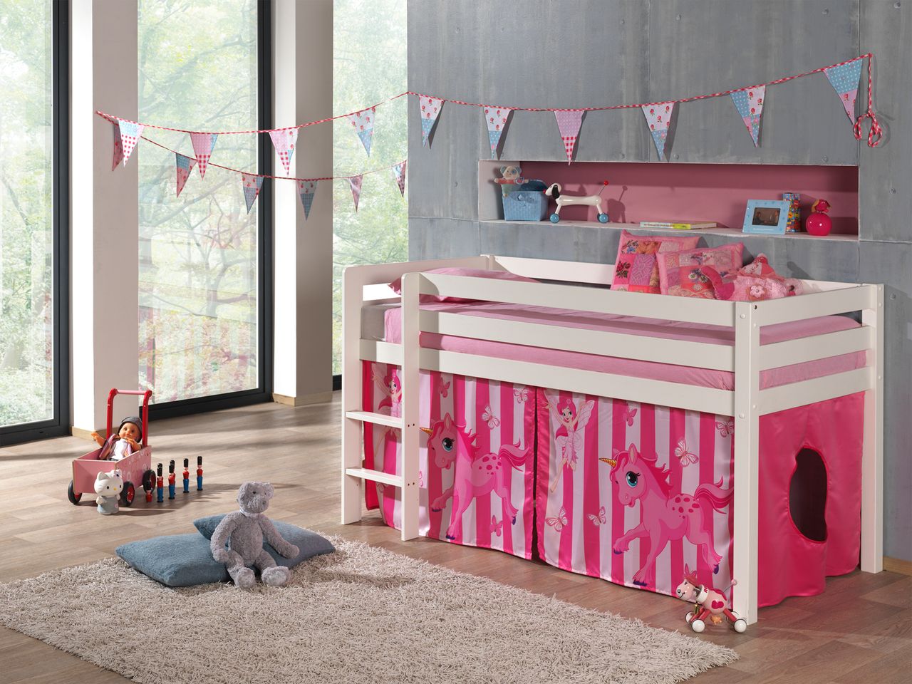 VIPACK Spielbett Pino mit Textilset 