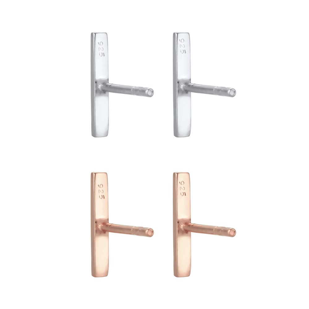 Elli Elli Boucles d'Oreilles Set Géo Basic Minimal Clous d'Oreille Femme - (925/1000)  Boucles d'oreilles