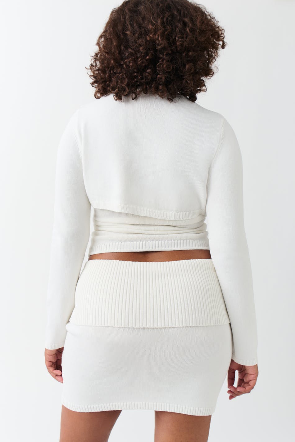Knitted folded down skirt