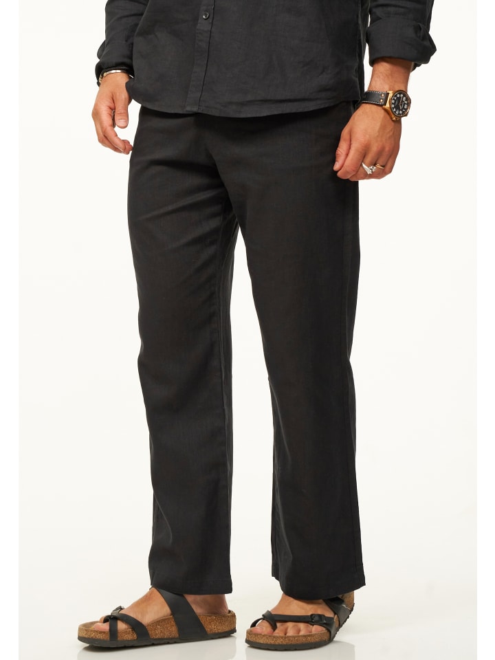 DAILY COTTON Leinenhose - für Herren aus 100% Leinen luftige Sommerhose in Schwarz günstig kaufen