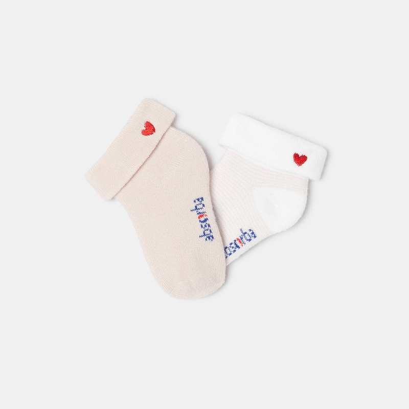 Lot de 2 paires de chaussettes en molleton roses naissance Absorba
