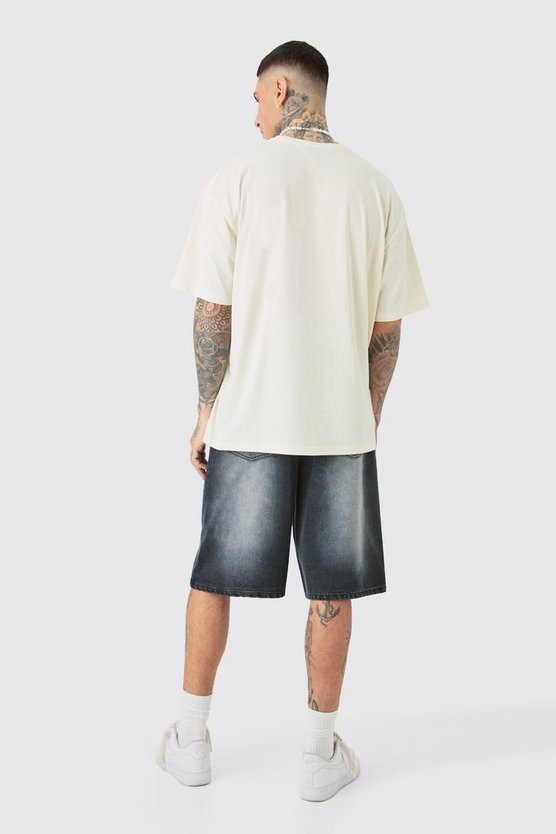 Tall Oversize T-Shirt mit Pour Homme Grafitti Print