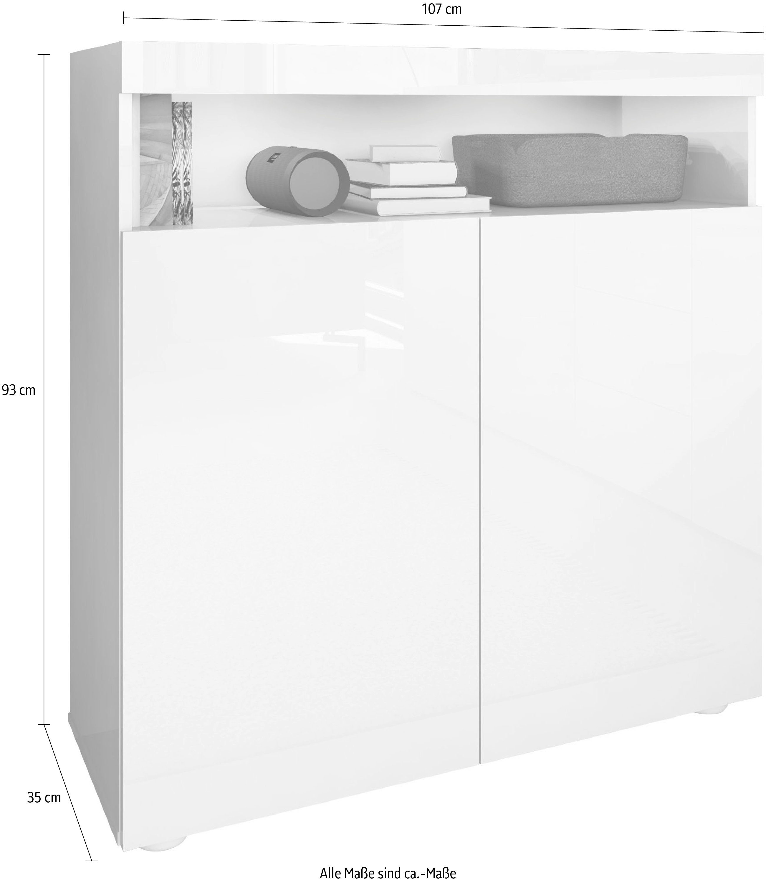 borchardt Möbel Highboard Kapstadt, Breite 107 cm