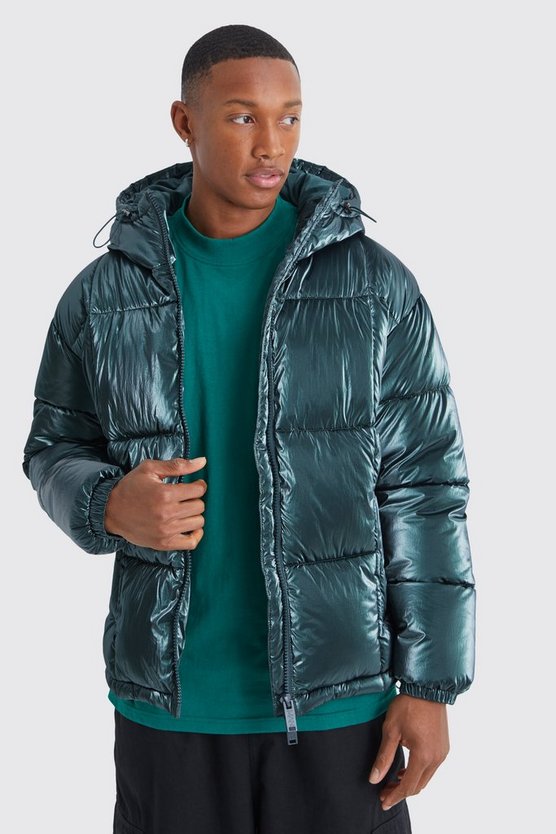 Steppjacke in Metallic-Optik