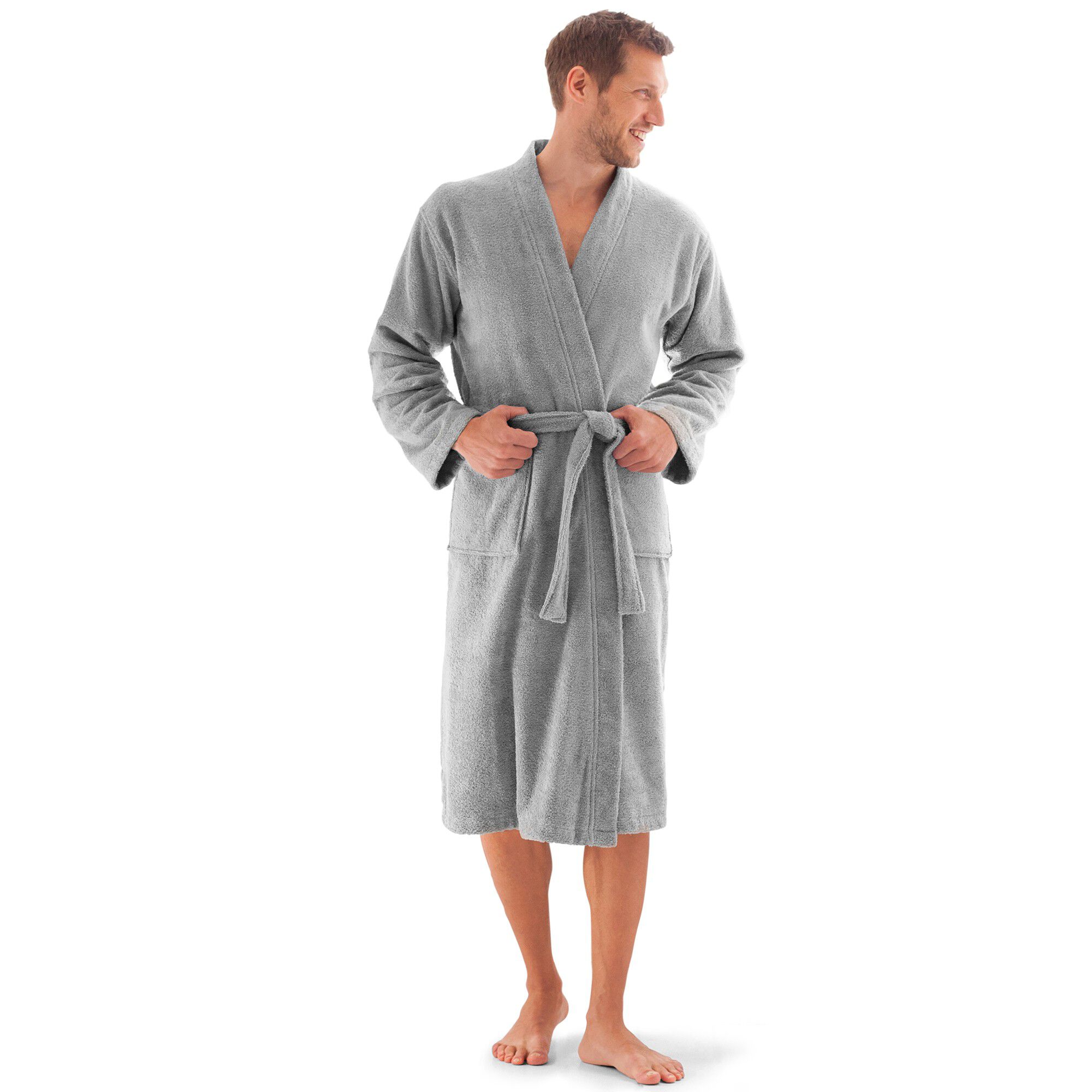 Peignoir mixte adulte col kimono éponge bouclette