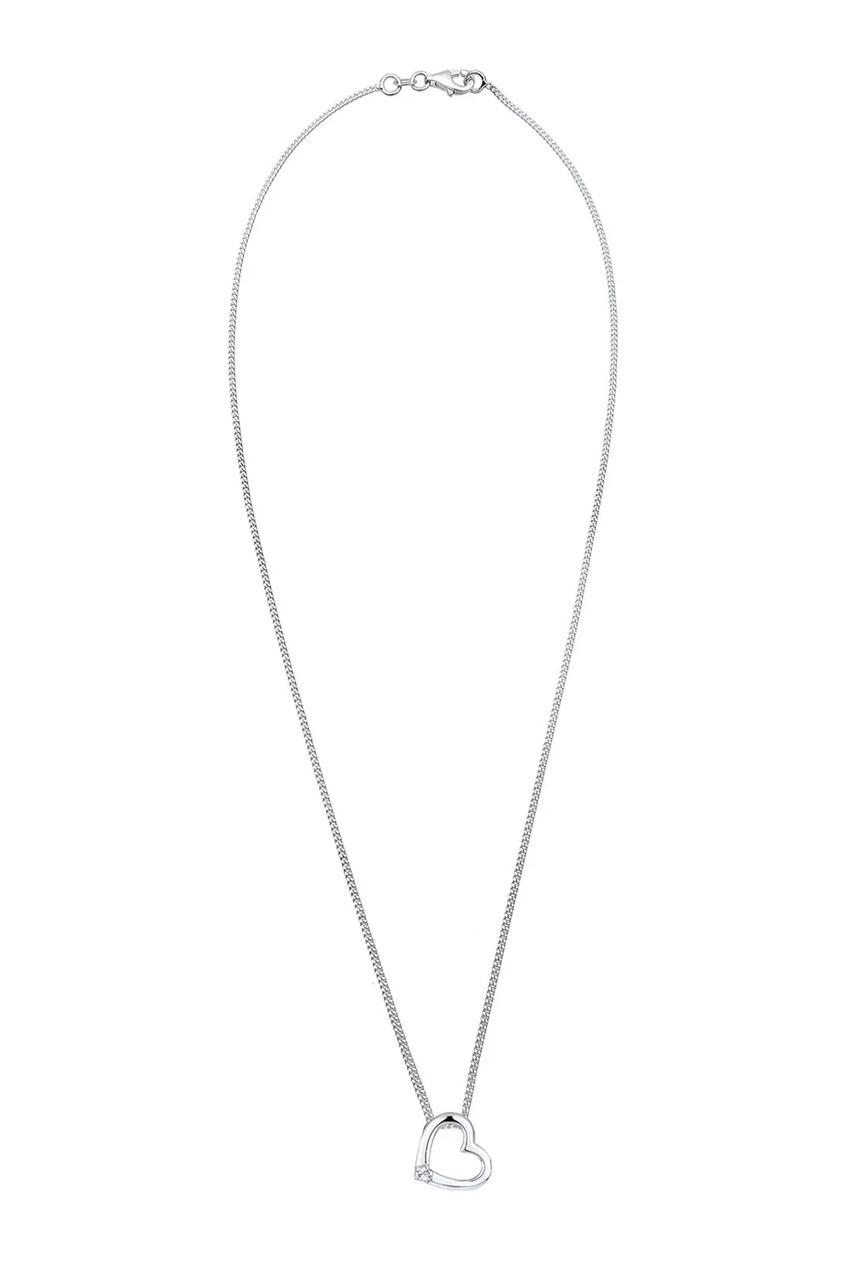ELLI  Halskette Herz Rosa Kristall 925 Sterling Silber