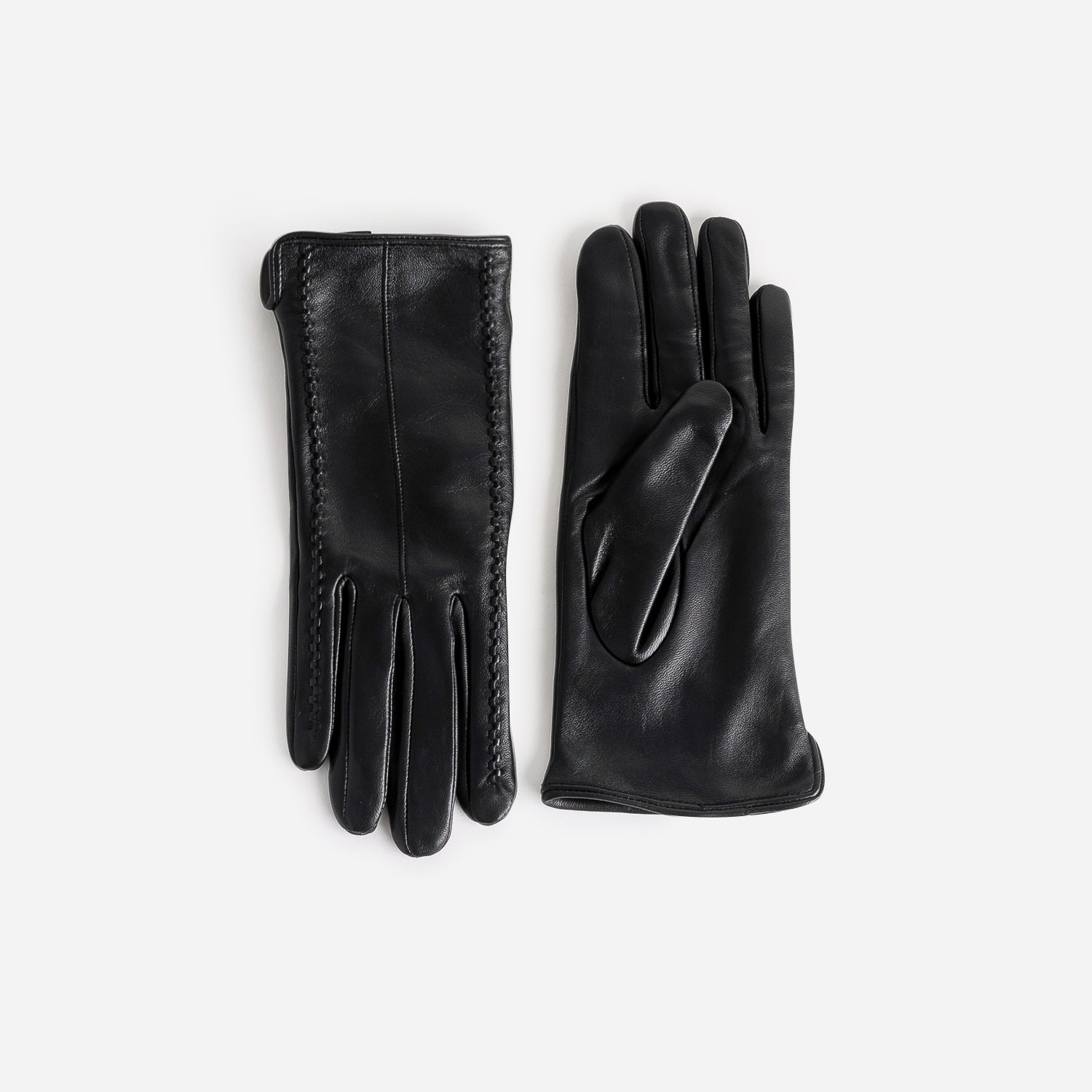 Gants noirs avec détails embossés