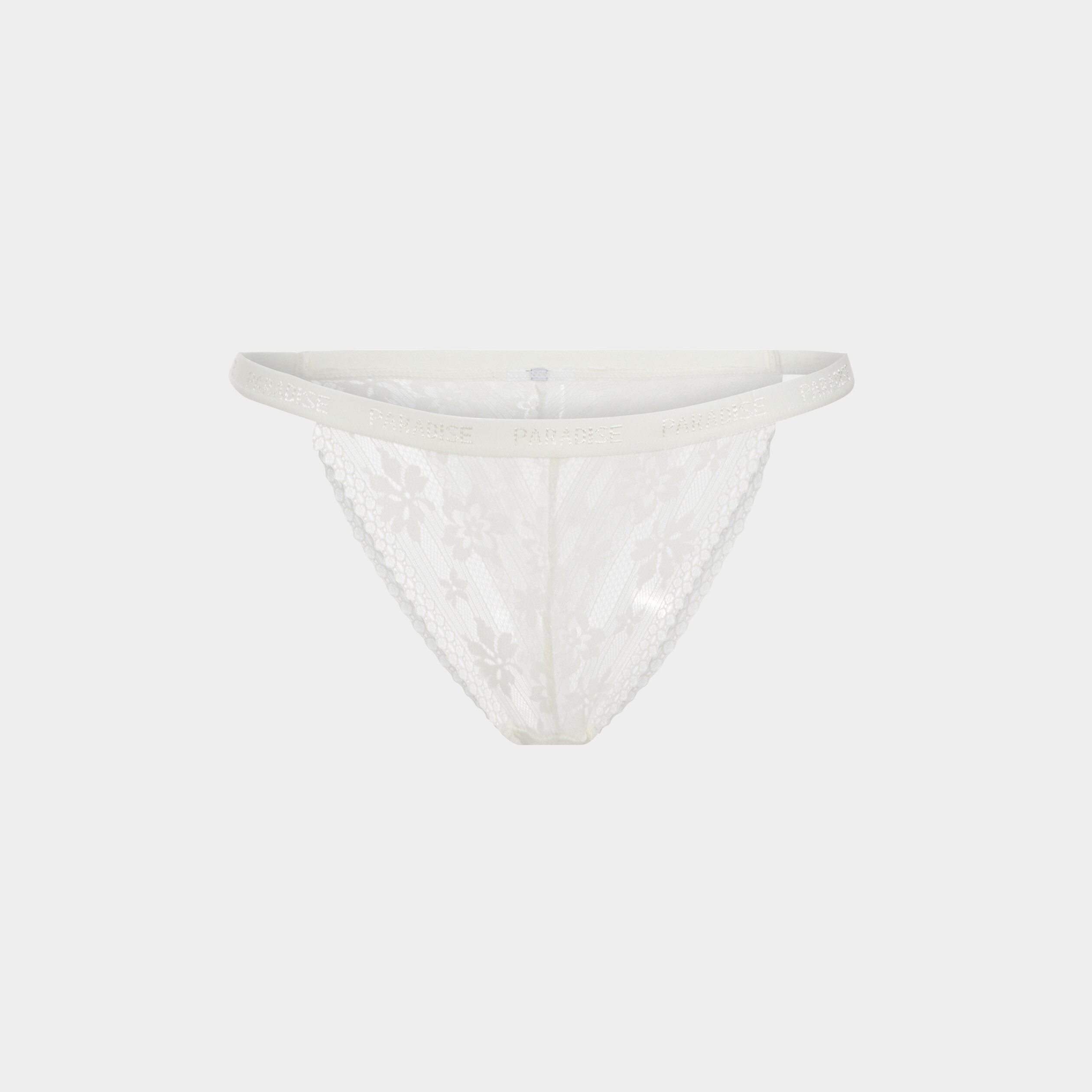 Tanga élastiqué en dentelle blanc femme | La Halle