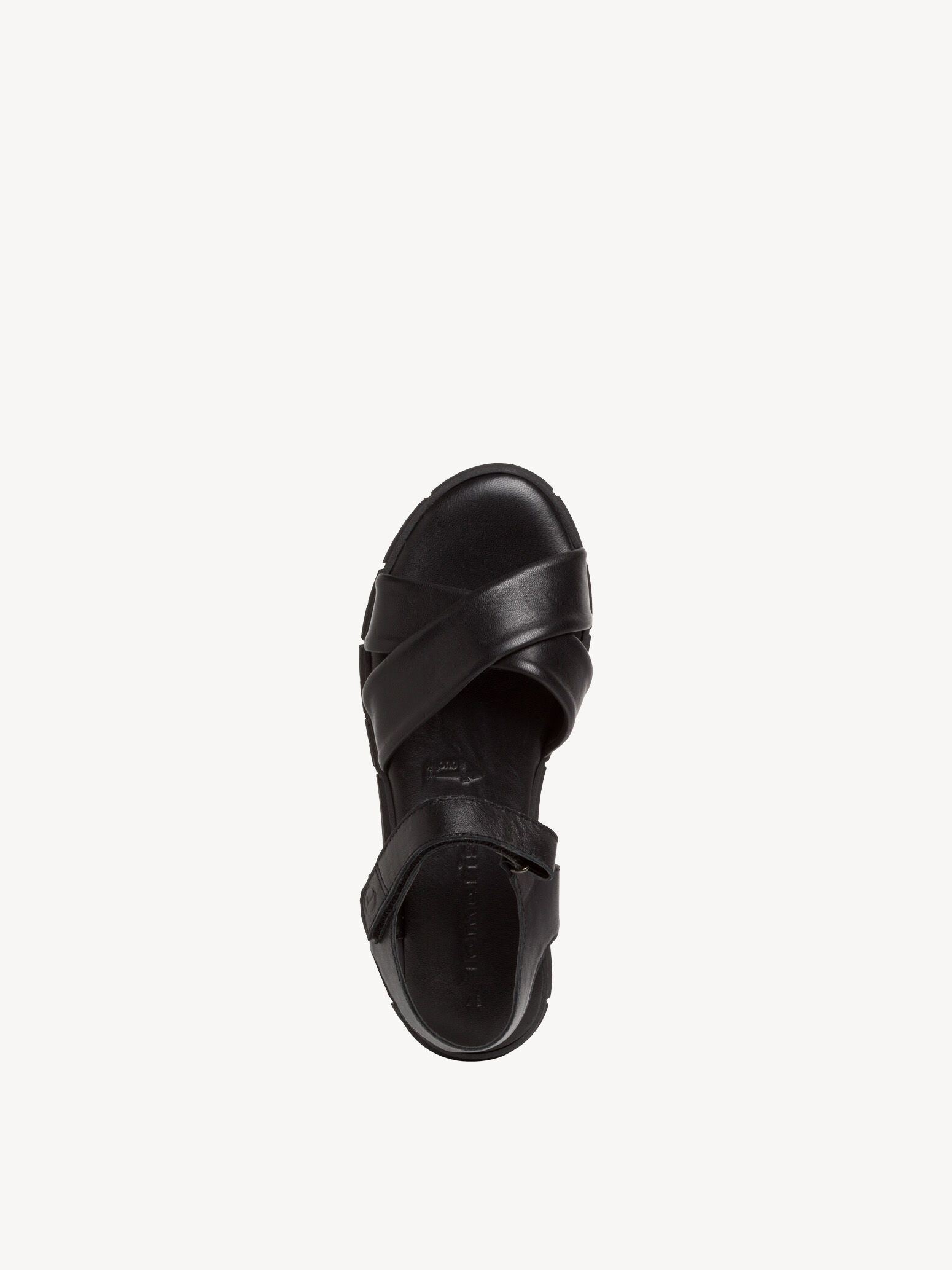 Sandale à talon en cuir - noir