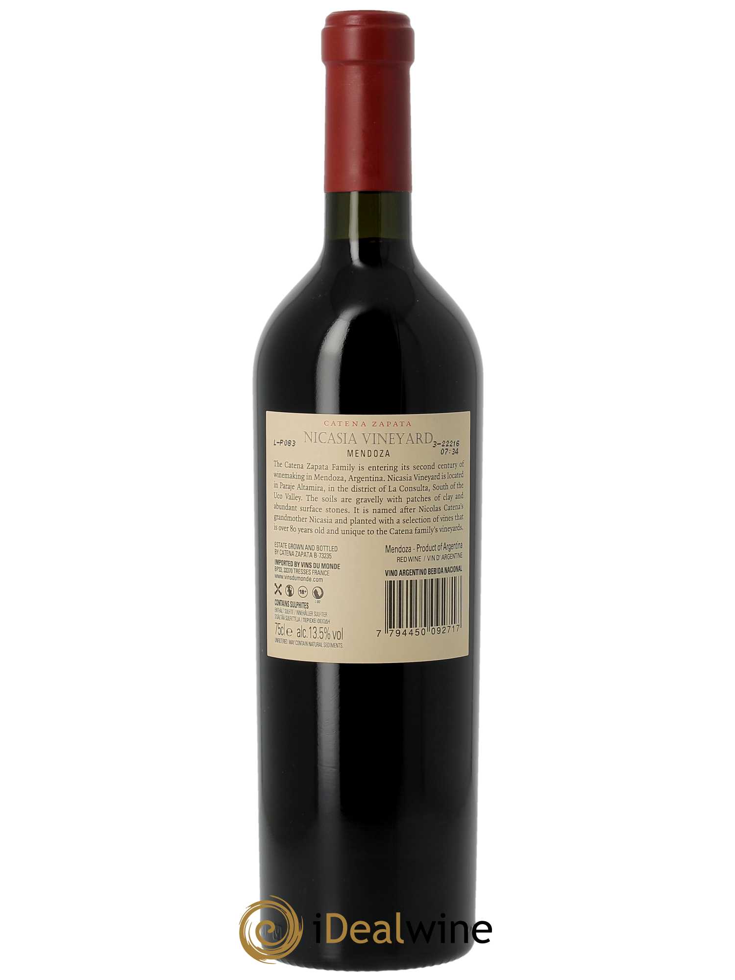 Mendoza Catena Zapata Malbec Nicasia  2019 - Lot de 1 Bouteille