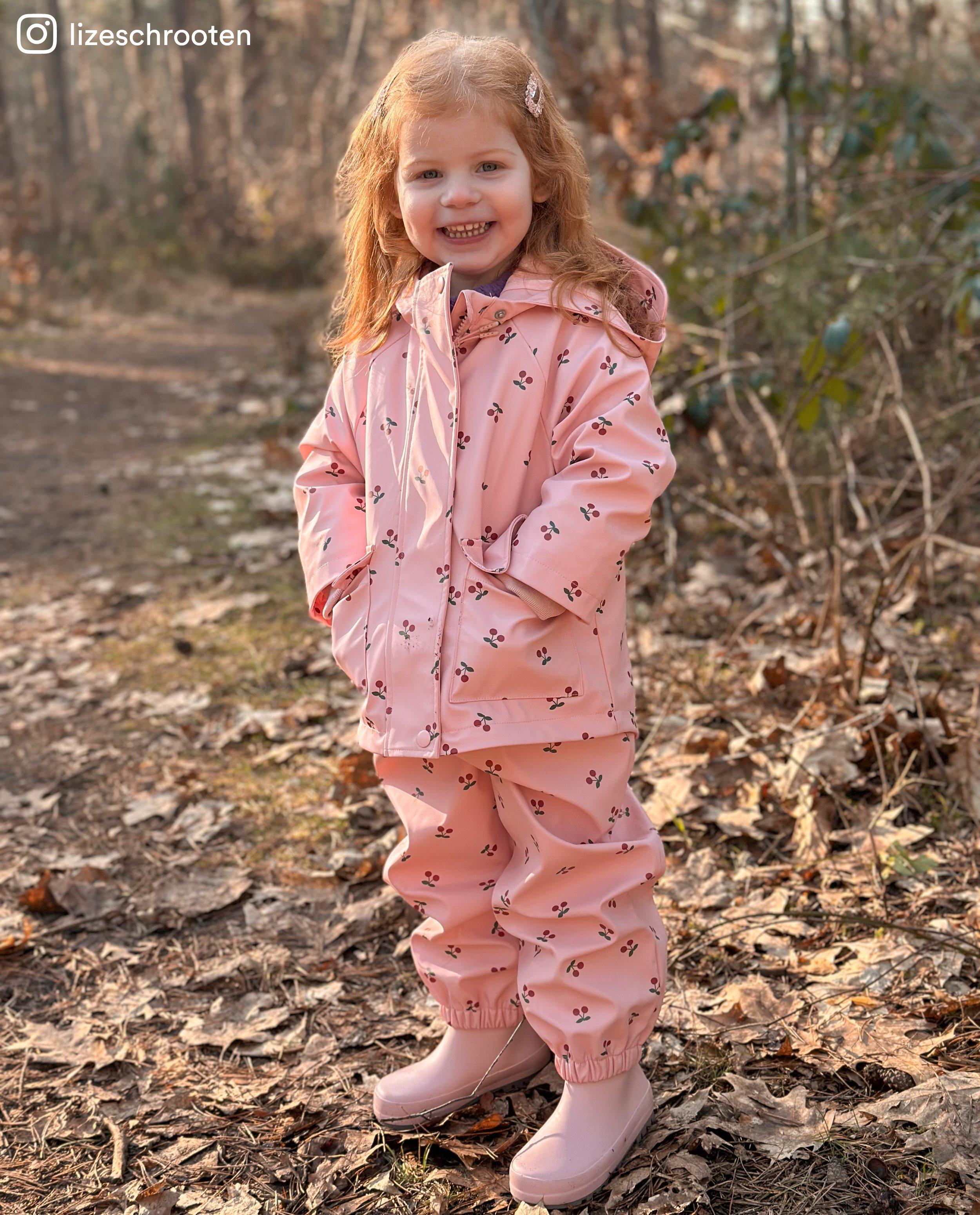 Pantaloni de ploaie Milla Star Pink cu imprimeu roz deschis