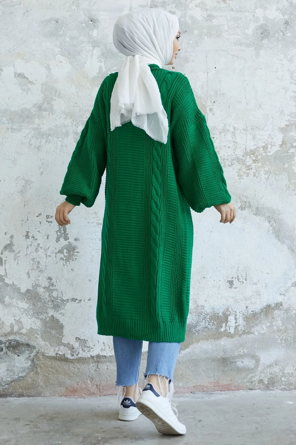 InStyle  Evia geknöpfter Strick-Cardigan – Grün