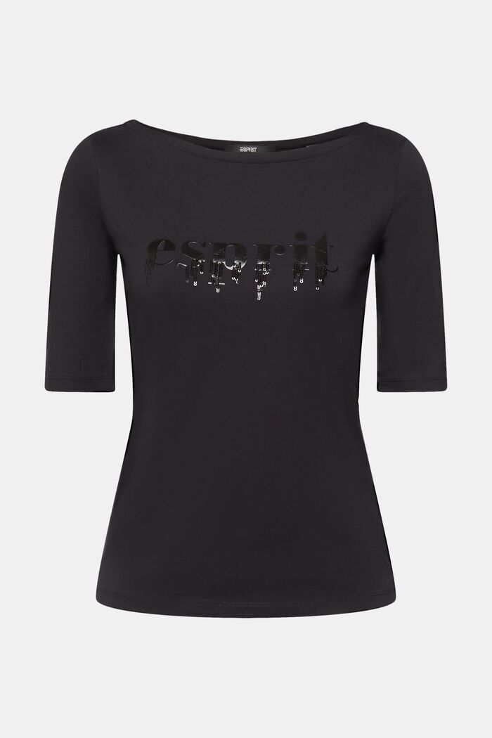 Jersey-T-Shirt mit aufgenähtem Logo