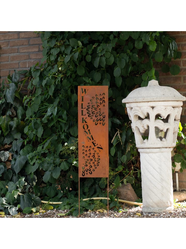 UNUS Gartenschild Rost Willkommen in Braun günstig kaufen