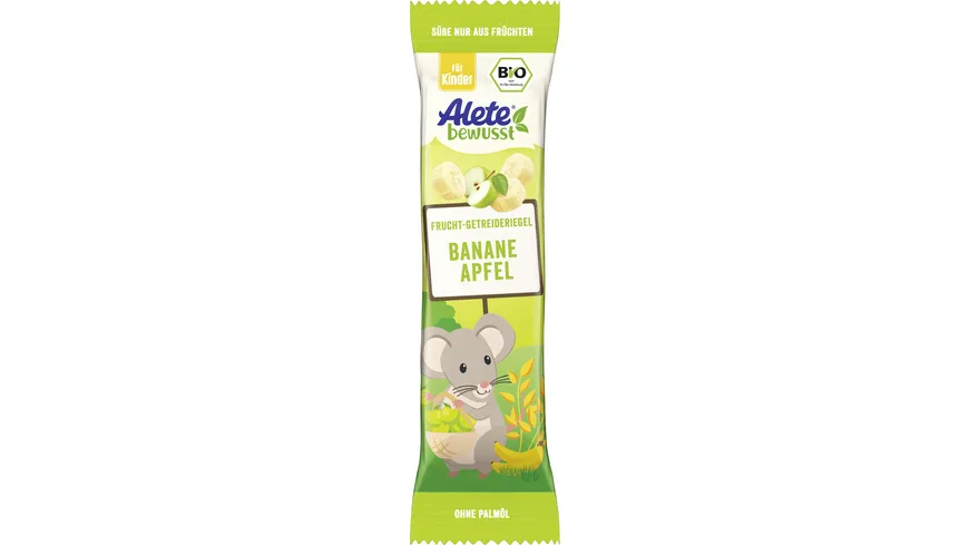 Alete bewusst Bio Frucht-Getreideriegel Banane Apfel 25 g