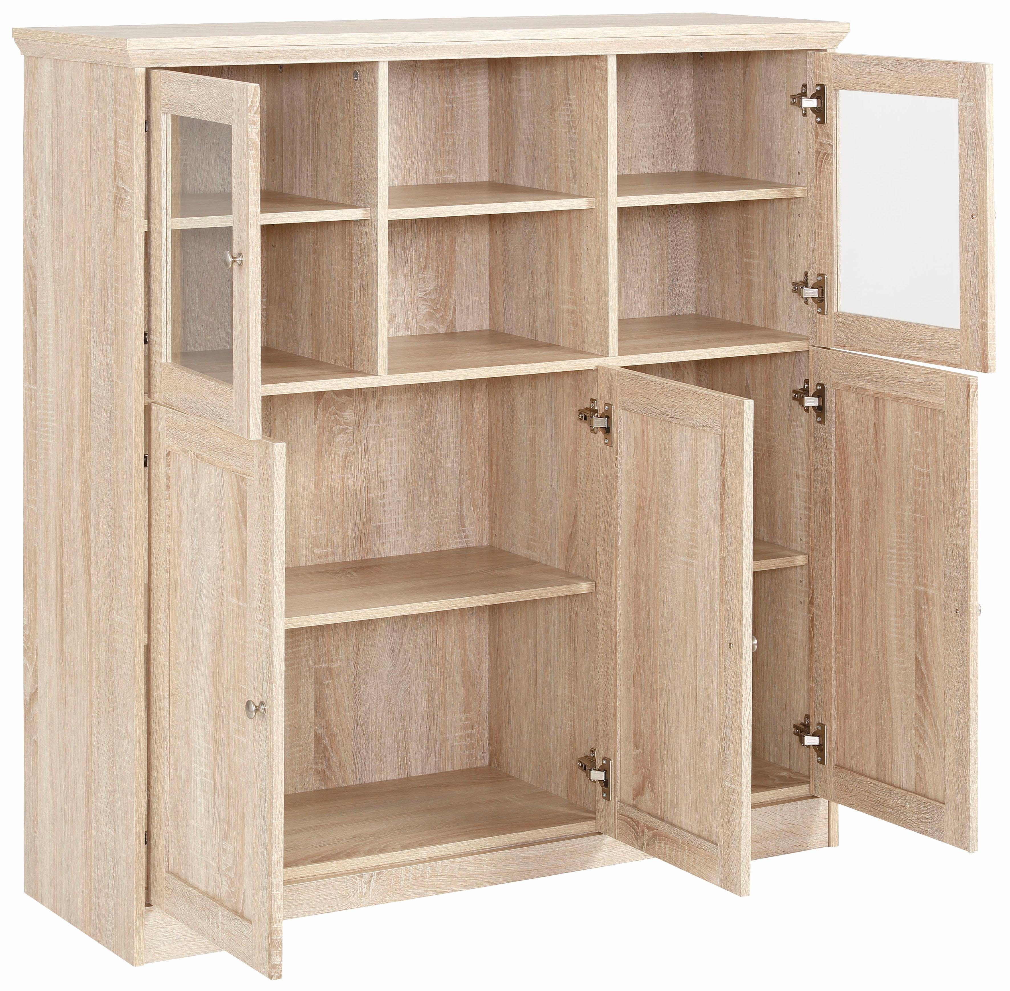 Home affaire Highboard Nanna, in duroplastischer Oberfläche Folien Eichen-Optik, Breite 118 cm
