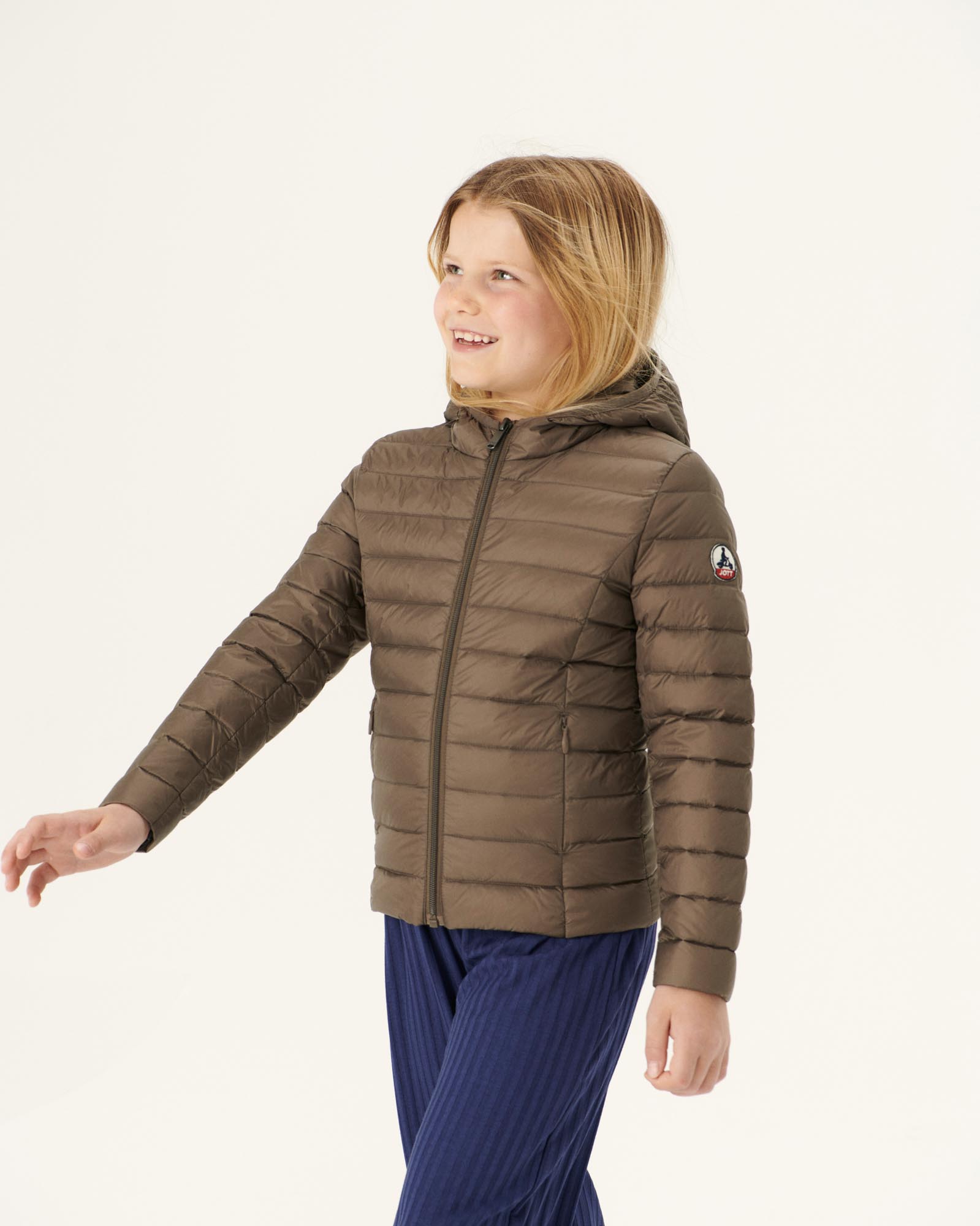Doudoune légère à capuche enfant Taupe Carla