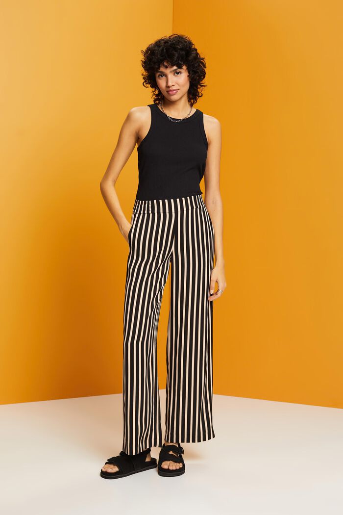 Gestreifte Hose mit weitem Bein