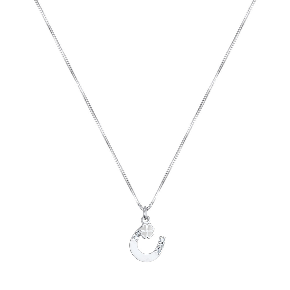 Elli Elli Collier Femmes Pendentif Fer à Cheval Trèfle à Quatre Feuilles avec Cristaux collier