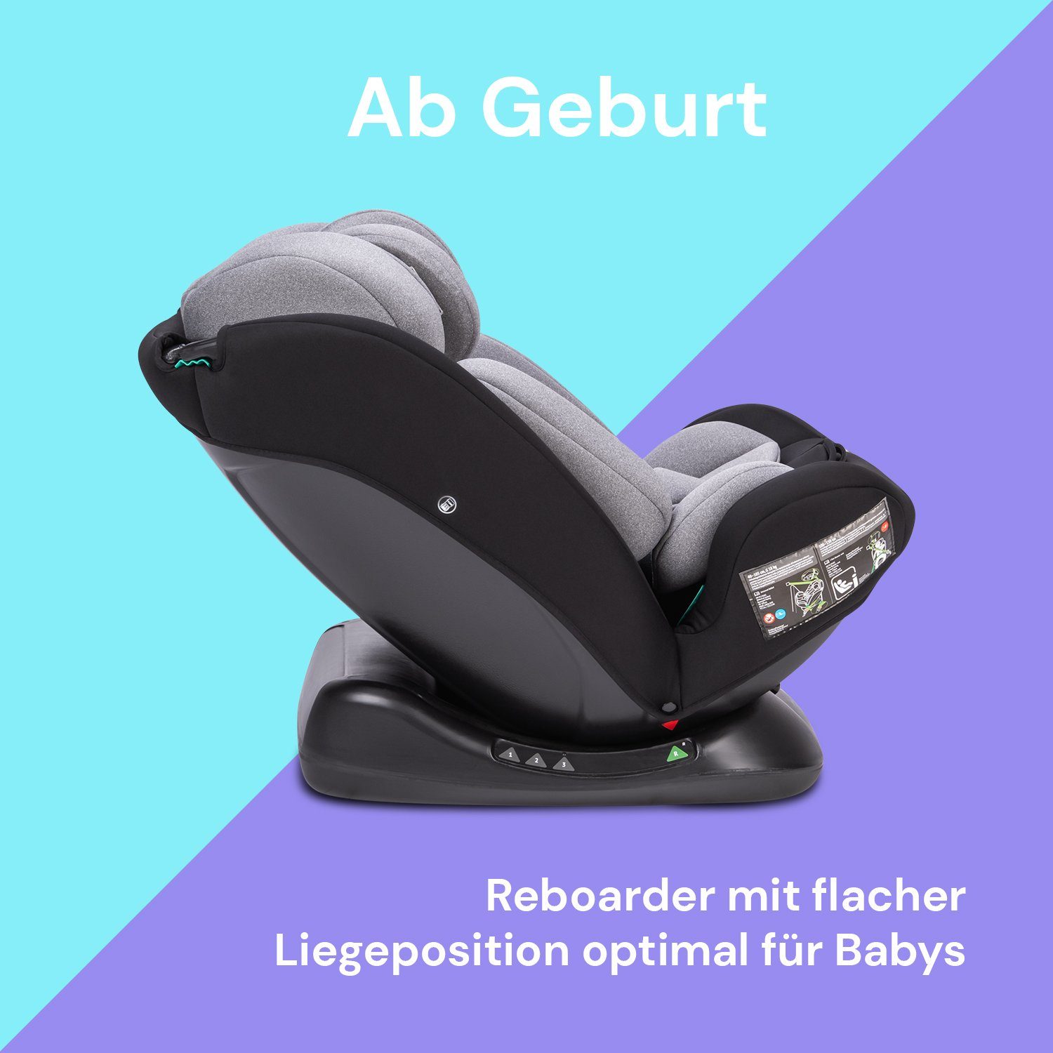 BooBoo Autokindersitz Safety London, ab: Geburt, bis: 12 Jahre, Kindersitz Reboarder von 40 bis 150 cm ohne Isofix