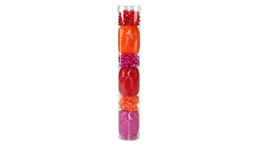 PRÄSENT Geschenk-Deko-Set orange+pink+rot 60 m