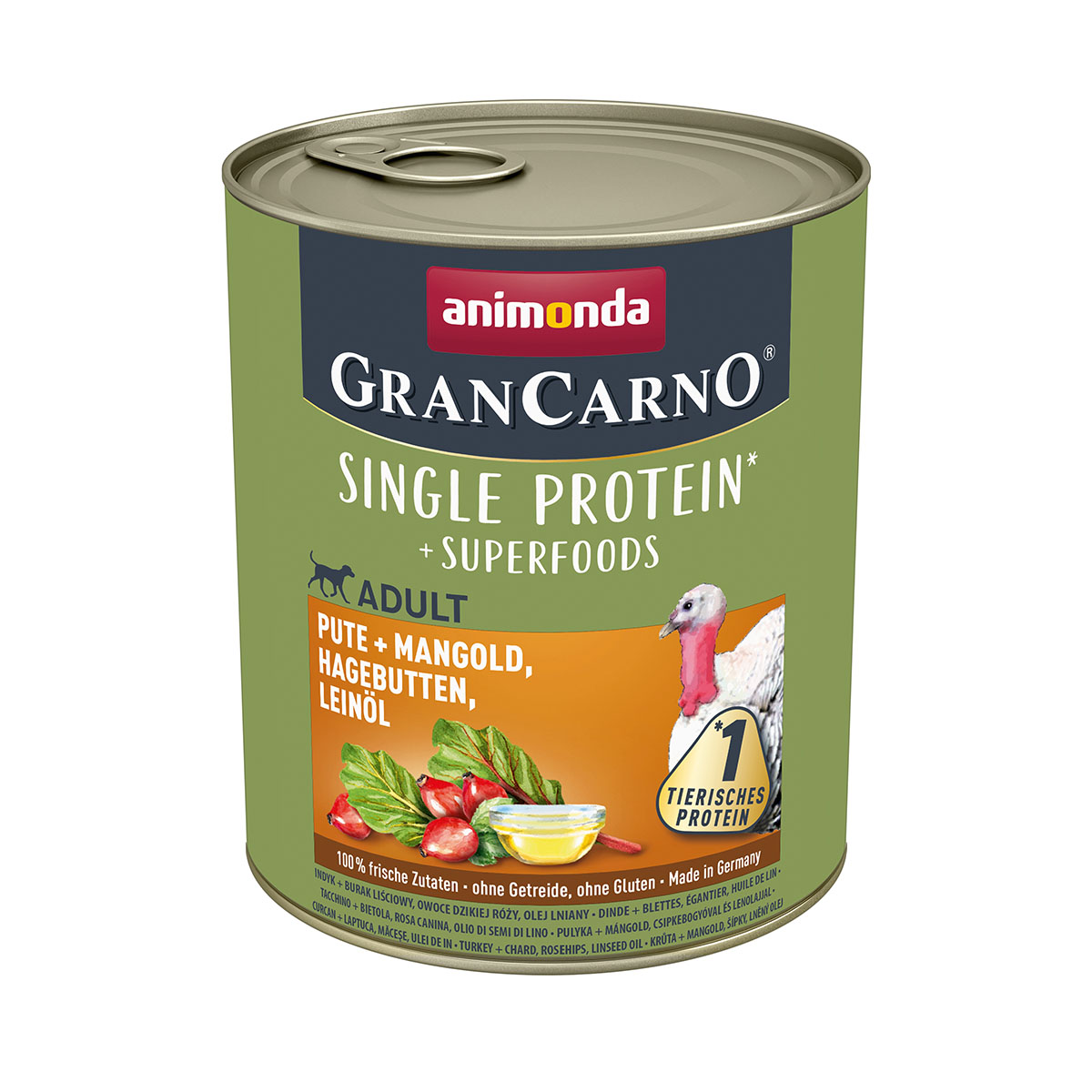 animonda GranCarno superfoods Pute + Mangold + Hagebutte + Leinöl