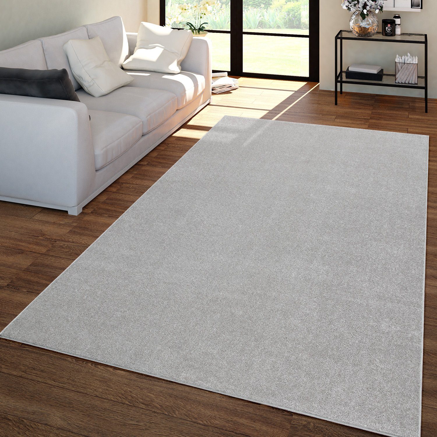 Teppich Wohnzimmer Teppich Kurflor Unifarbendes Design Modern Und Zeitlos, TT Home, rechteckig, Höhe: 4 mm