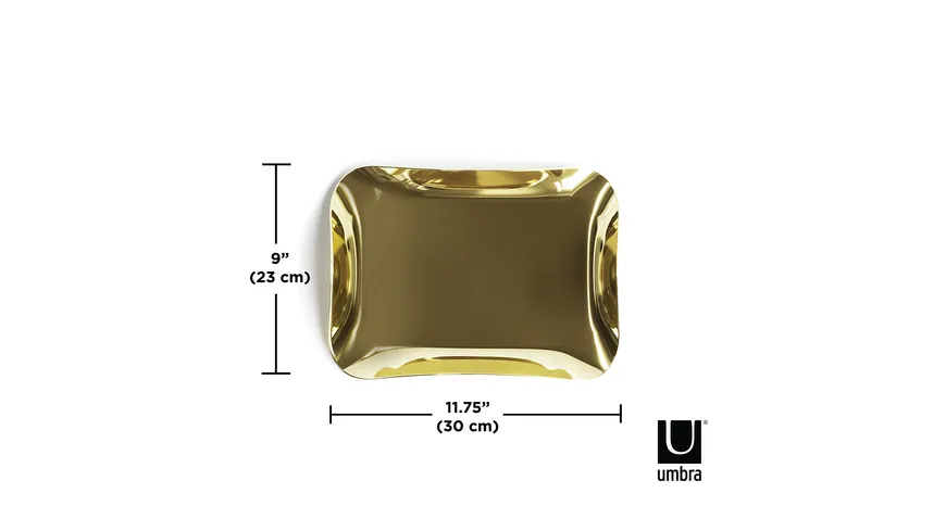 umbra Metall Tablett Wave Tray Brass Messing