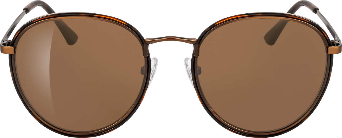 Sonnenbrille Erwachsene mit braunem Metallrahmen und braun getönten Scheiben, 1 St
