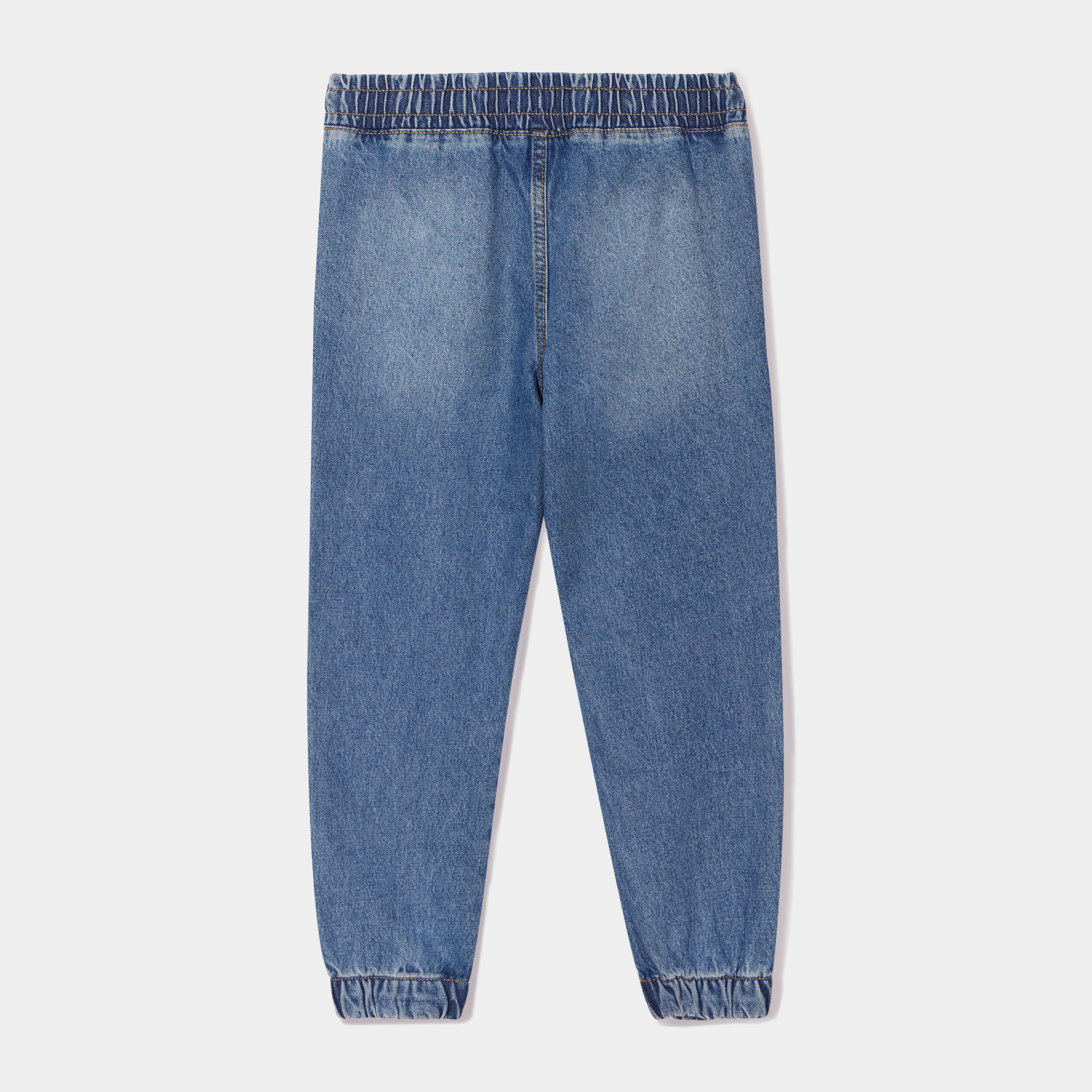 Jeans jogger regular taille élastiquée denim stone garçon | La Halle