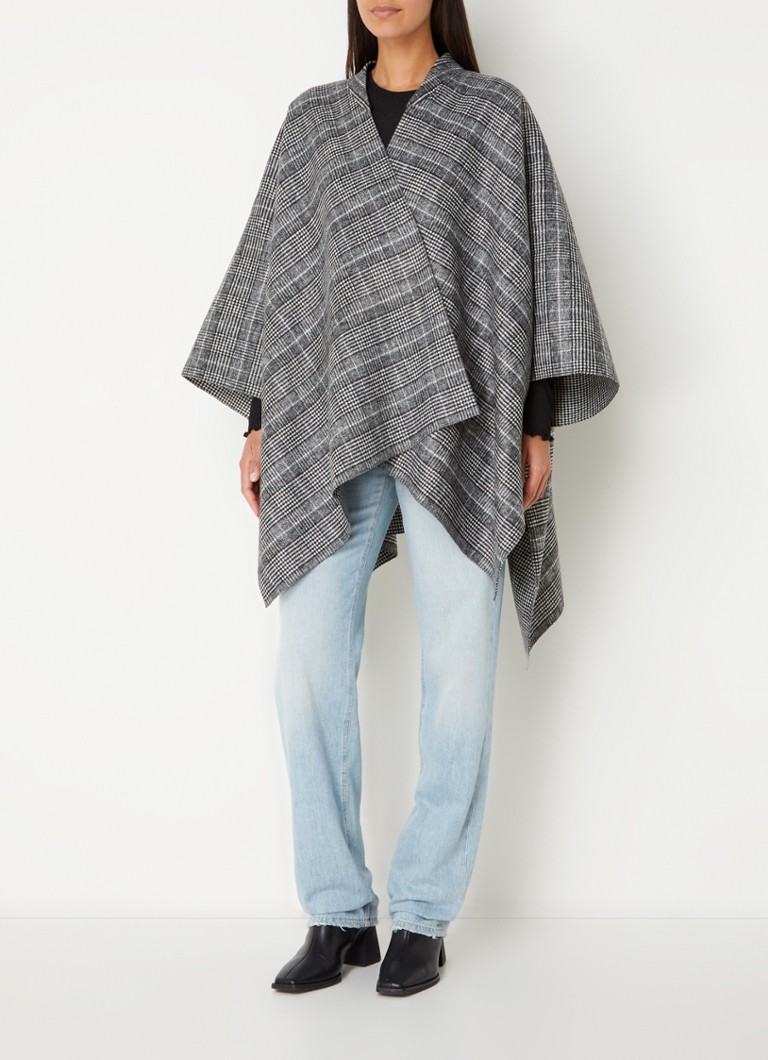 Cinque Cimaike cape in wool blend with checked design